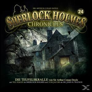 Cover-Art für Sherlock Holmes Chronicles mit einem unheimlichen Haus und dem Titel.