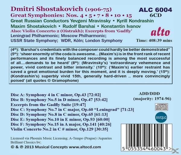 VARIOUS - Schostakowitsch: Die grossen Sinfonien-Nr.4,5,6,8,10,15/+  - (CD)
