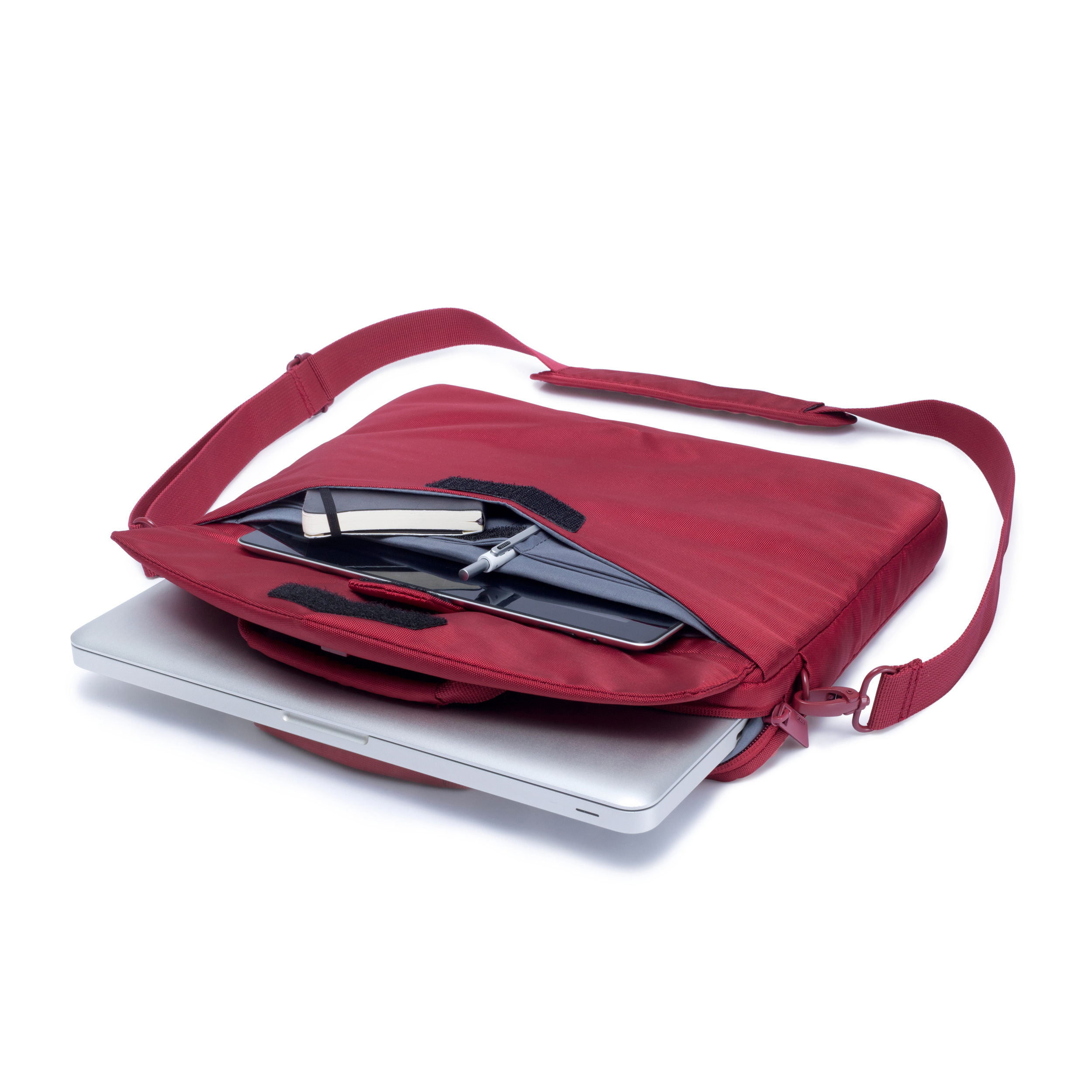 DICOTA D30607 Code Notebooktasche Umhängetasche für Universal Polyester, Rot