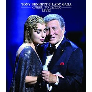 Tony Bennett és Lady Gaga album borítója, élő előadás a színpadon.