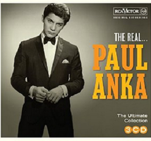 CD-hoes: Een man in pak en de albumhoes voor 'The Real...Paul Anka'.