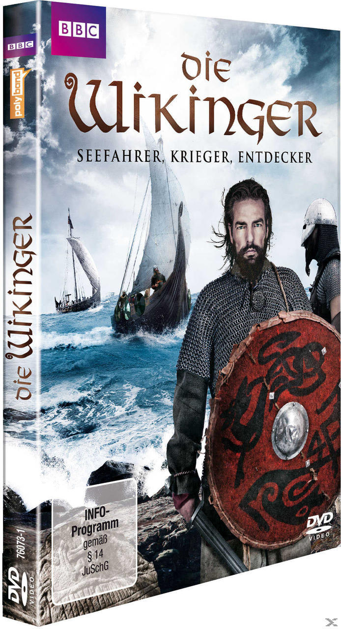 DVD-Cover mit einem Mann in einem Kettenhemd, der einen Schild hält. Schiffe und Wellen im Hintergrund.