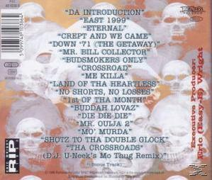 Albumcover mit Totenkopf-Hintergrund und Songtiteln wie 'Da Introduction' und 'Mr. Bill Collector'.