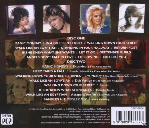 CD-Cover mit Fotos von Frauen. Die Rückseite mit einer Titelliste und Text am unteren Rand des Covers.