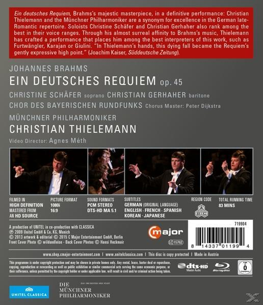 Rückseite einer CD mit Text und Bildern von Personen in einem Theater.