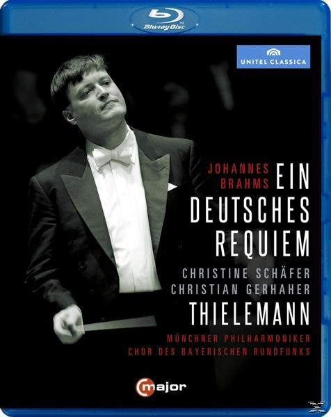 Blaue Blu-ray Disc Hülle. Ein Dirigent im Smoking. Titel ist 'Ein Deutsches Requiem'.