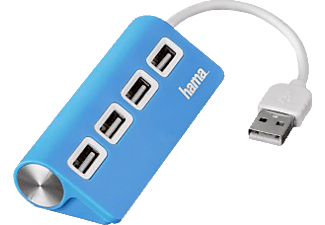 HAMA USB 2.0 Hub 1:4 - Hub USB (Bleu)