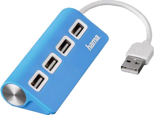 HAMA USB 2.0 Hub 1:4  - USB Hub (Blau)
