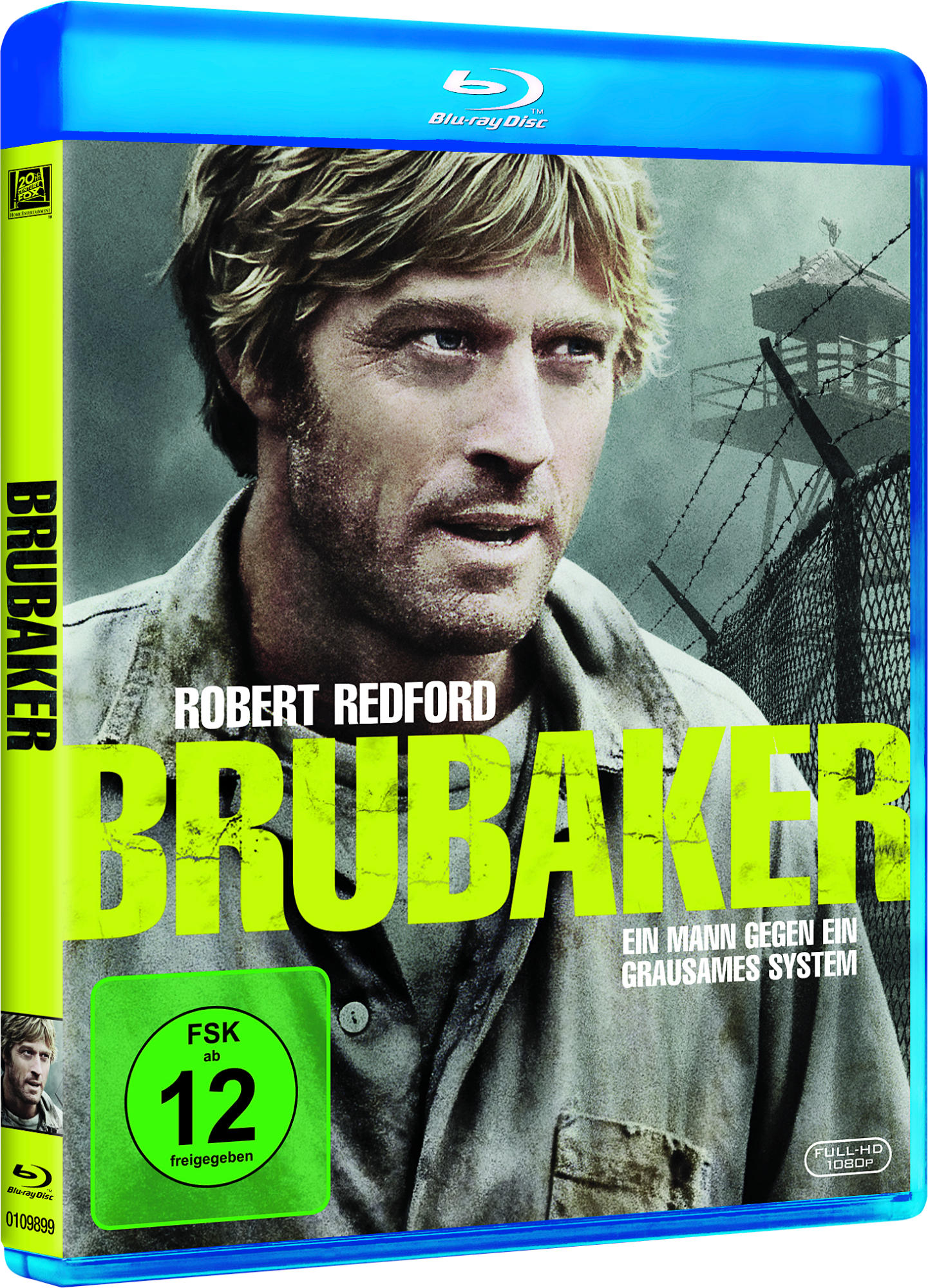 Brubaker Blu-ray-Cover mit Robert Redfords Bild, dem Titel und einer Filmszene im Hintergrund.