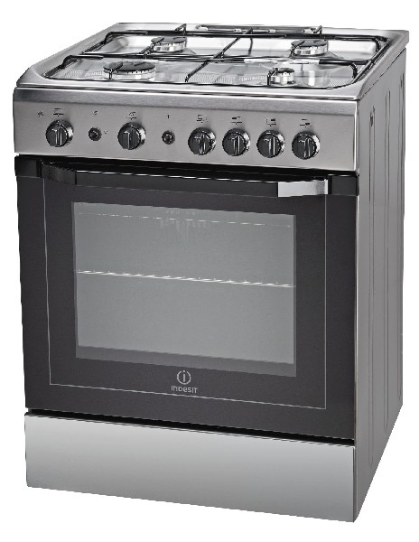 Cocina - Indesit I6GGF(X)/P 4 quemadores, Horno y encimera a gas, Preparada para GAS NATURAL