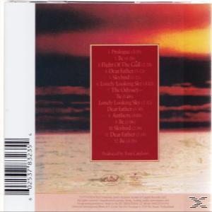 Album-Rückseite. Roter Hintergrund, Text in einem rechteckigen Feld. Text und Barcode.