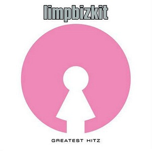 Limp Bizkit albumhoes. Roze cirkel met een sleutelgatvorm en de bandnaam bovenaan.