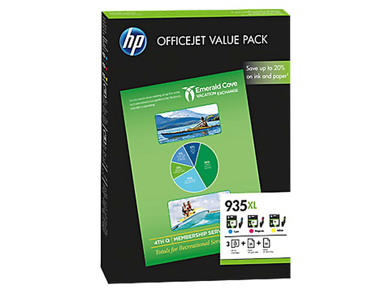 HP 935XL Cyaan - Magenta - Geel (F6U78AE)