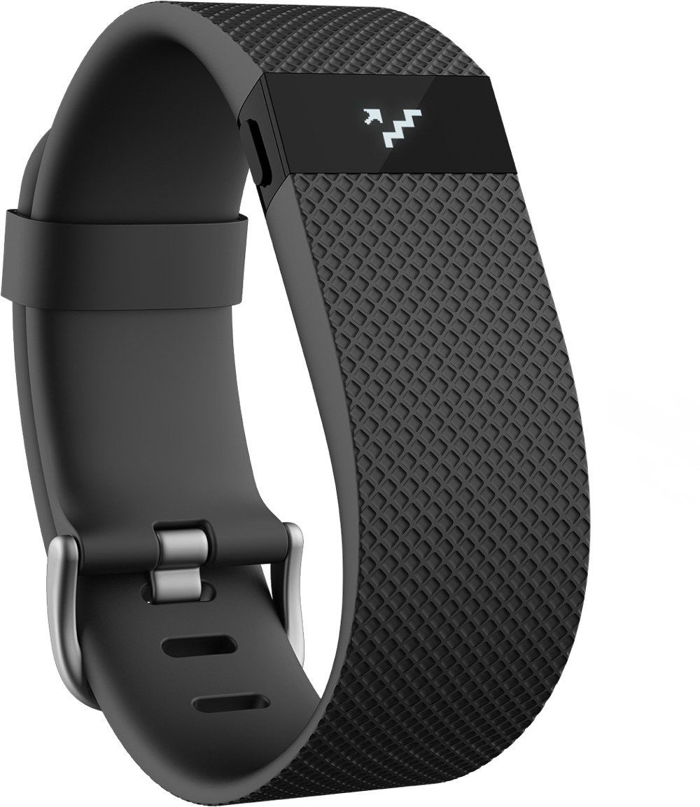 FITBIT Charge HR Large, Fitness Tracker, L, Schwarz