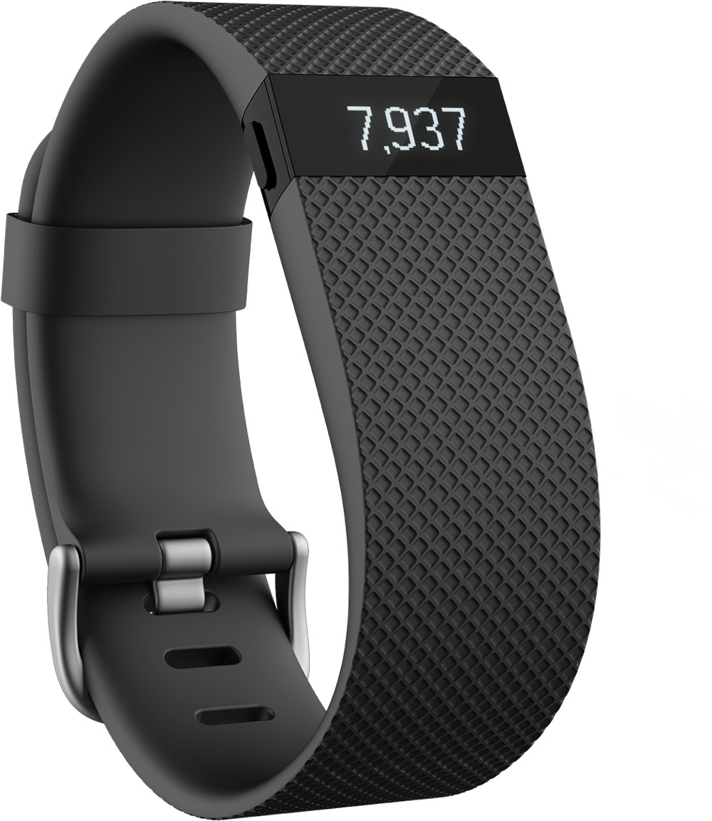 FITBIT Charge HR Large, Fitness Tracker, L, Schwarz