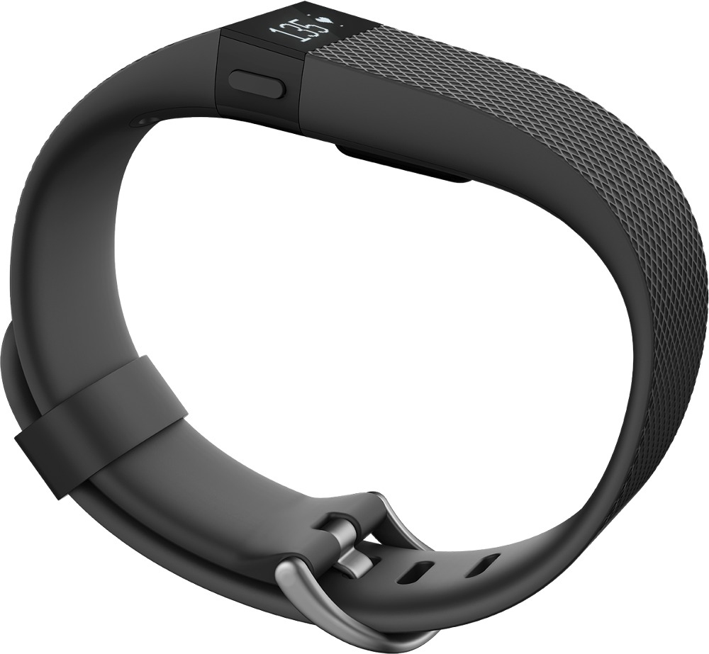 FITBIT Charge HR Large, Fitness Tracker, L, Schwarz