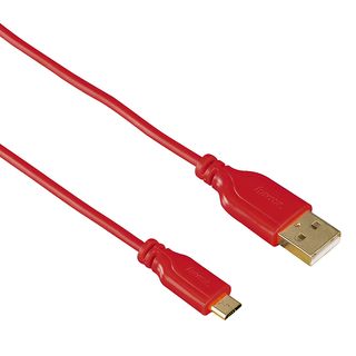 HAMA 135703 CABLE USB FLEXI A/MIC-B - Micro-USB-Kabel, 0.75 m, 480 Mbit/s, Rot