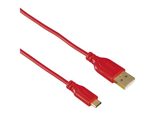 HAMA 135703 CABLE USB FLEXI A/MIC-B - Micro-USB-Kabel, 0.75 m, 480 Mbit/s, Rot