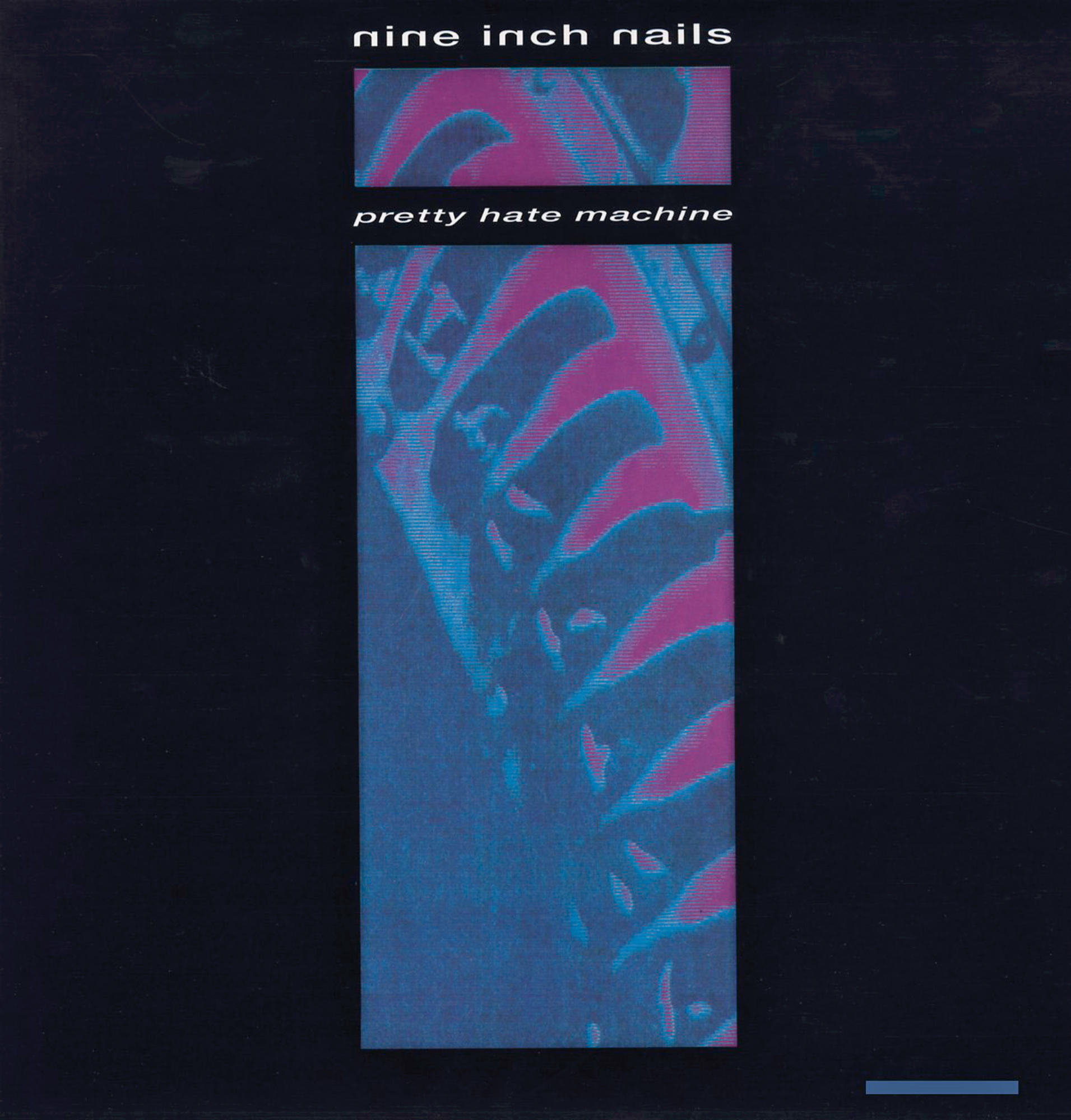 Albumcover mit dem Bandnamen Nine Inch Nails und dem Albumtitel Pretty Hate Machine.