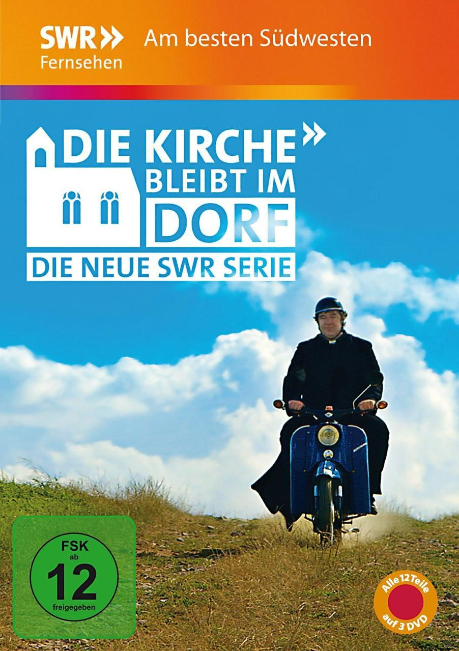 Filmplakat: Ein Priester auf einem blauen Roller, Text auf Deutsch.