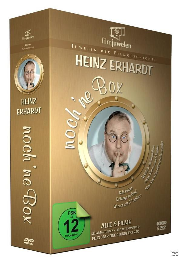 Die DVD-Box für den Film Heinz Erhardt. Es ist eine goldene Box mit dem Bild des Schauspielers.