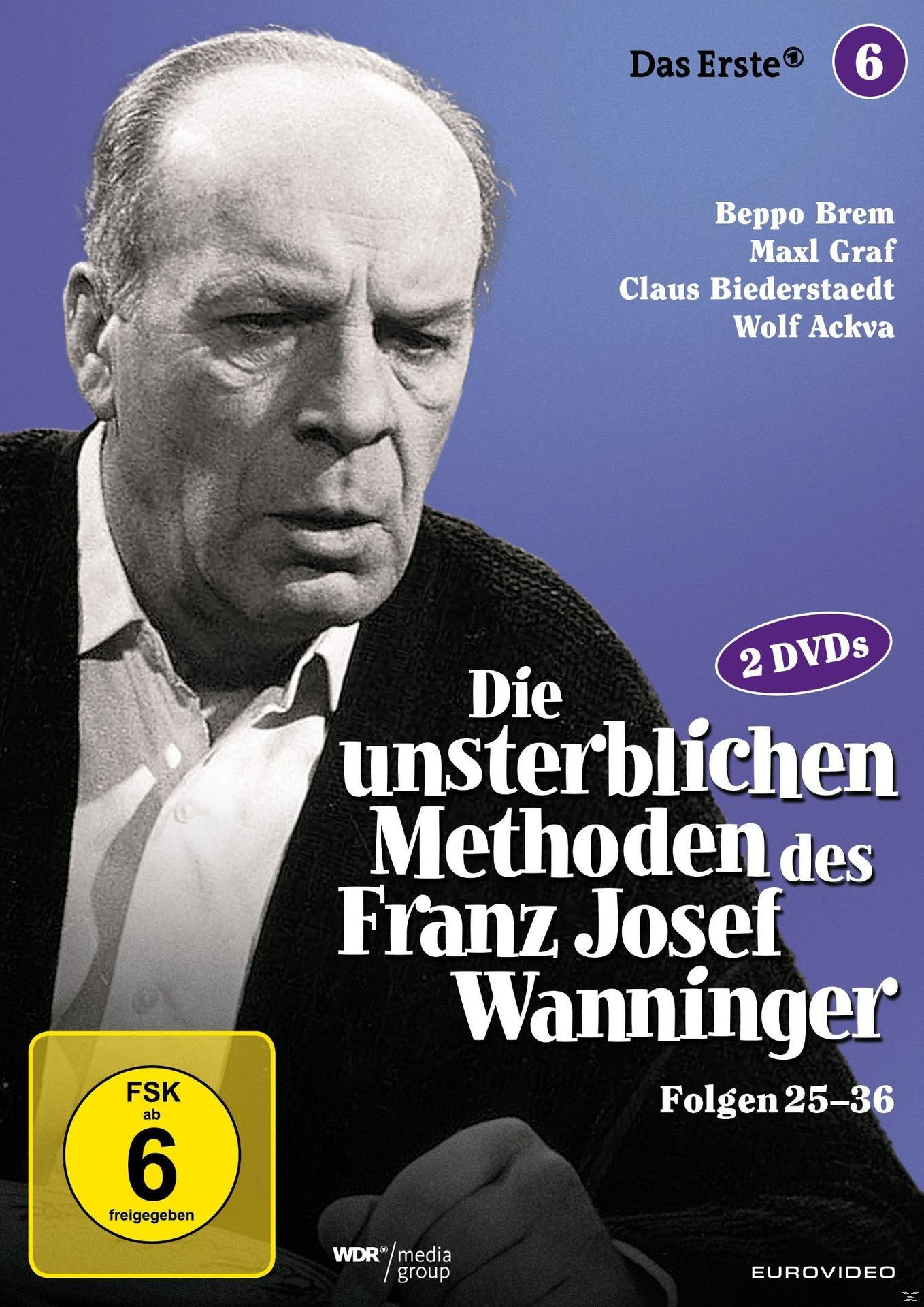 DVD-Cover mit einem Mann im Anzug. Der Text lautet 'Die unsterblichen Methoden des Franz Josef Wanninger'.