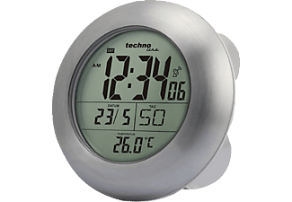 TECHNOLINE technoline WT3000 - Orologio radio da parete - Ideale per il bagno - Argento - Radio orologio da parete (Alluminio)