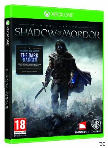 'Shadow of Mordor' videójáték borítója Xbox One-on, egy harcosral.