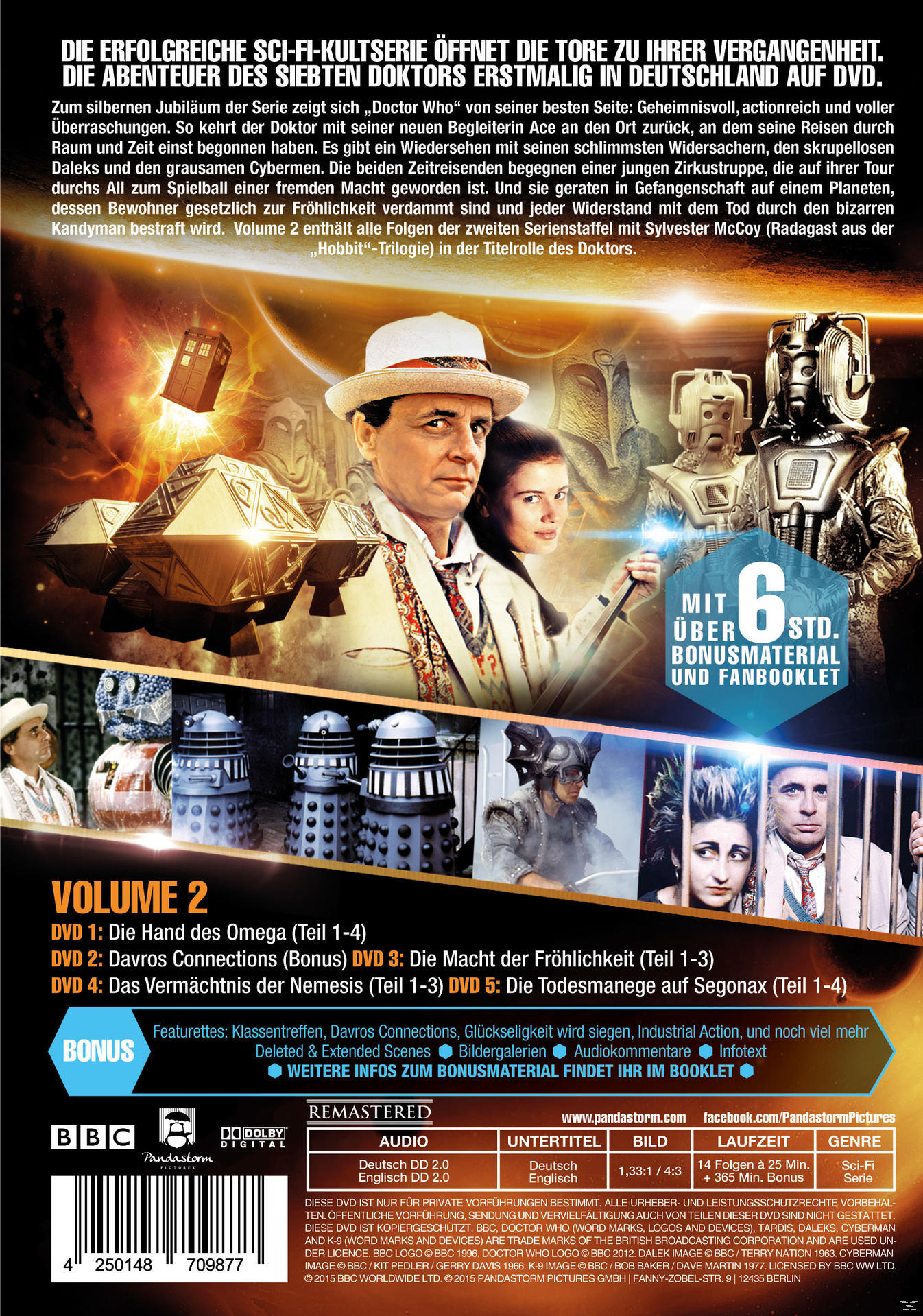 DVD-Hülle, 'Doctor Who'-Serie, mehrere Charaktere und Text.