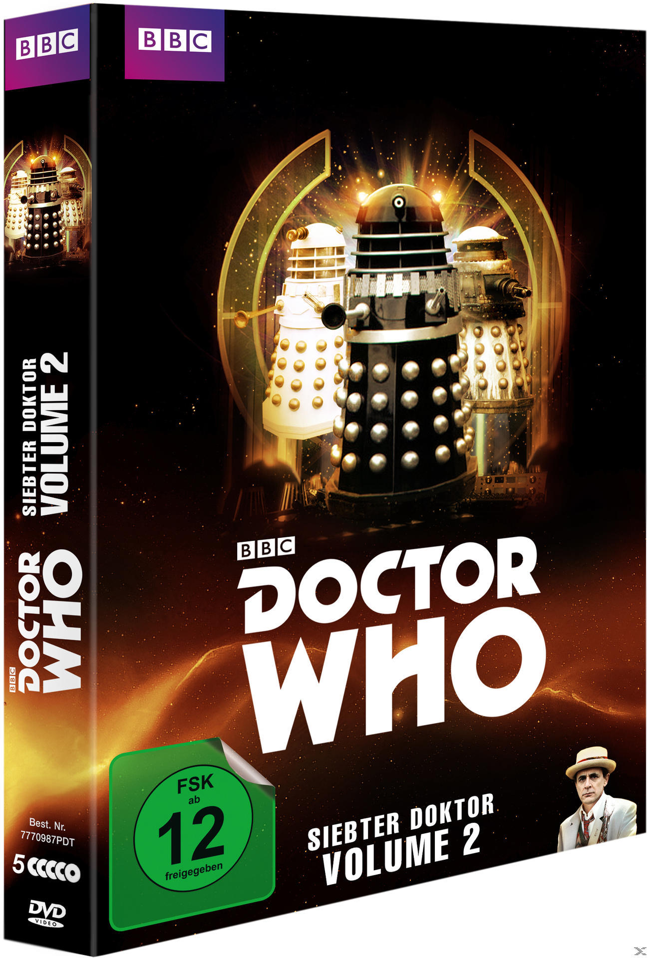 Doctor Who DVD-Box-Set. Daleks auf dem Cover, dunkler Hintergrund, BBC-Logo.