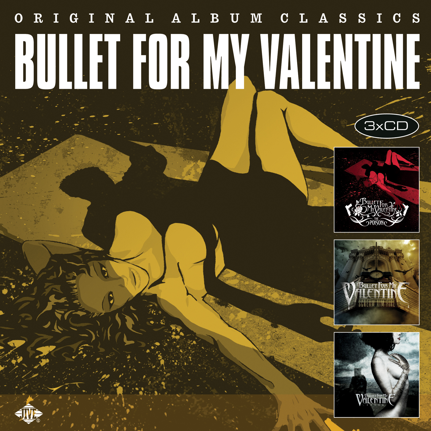 Albumcover-Artwork mit einer liegenden Frau, Text 'Bullet for my Valentine'.