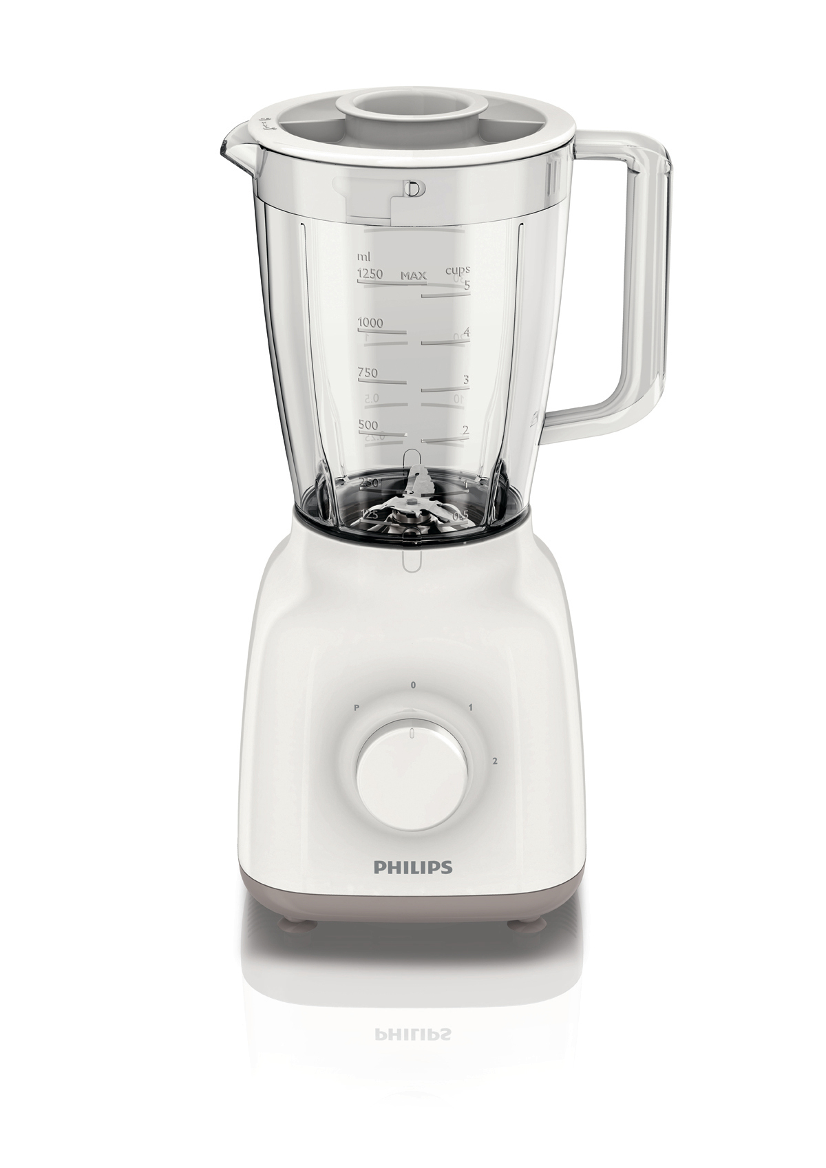 PHILIPS HR 2100/00 Daily Collection Standmixer Weiß/Beige (400 Watt, 1.25 l)