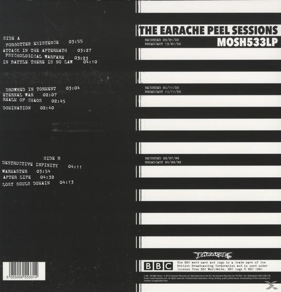 Schwarz-weiß Schallplattenhülle mit Songtiteln und Credits. Enthält Titellisten auf beiden Seiten.