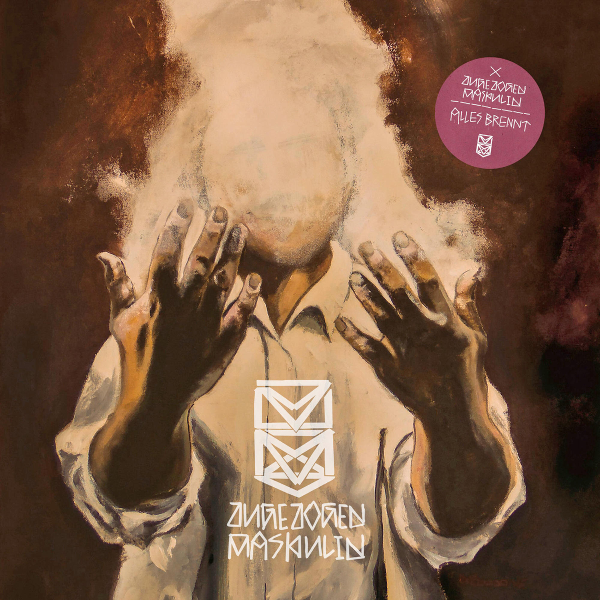 Albumcover mit gesichtsähnlicher Figur und abstrakter Kunst.