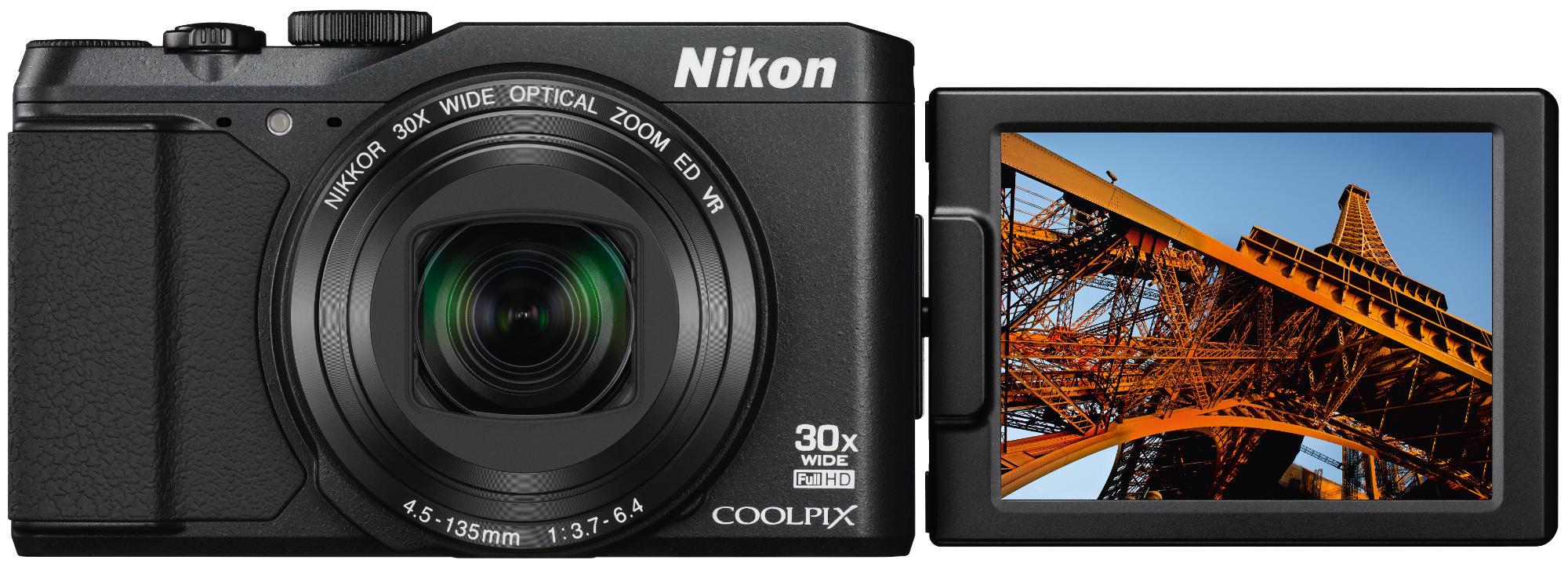 Cámara - Nikon Coolpix S9900 Negra, 16.1 Megapíxeles, Zoom 30x
