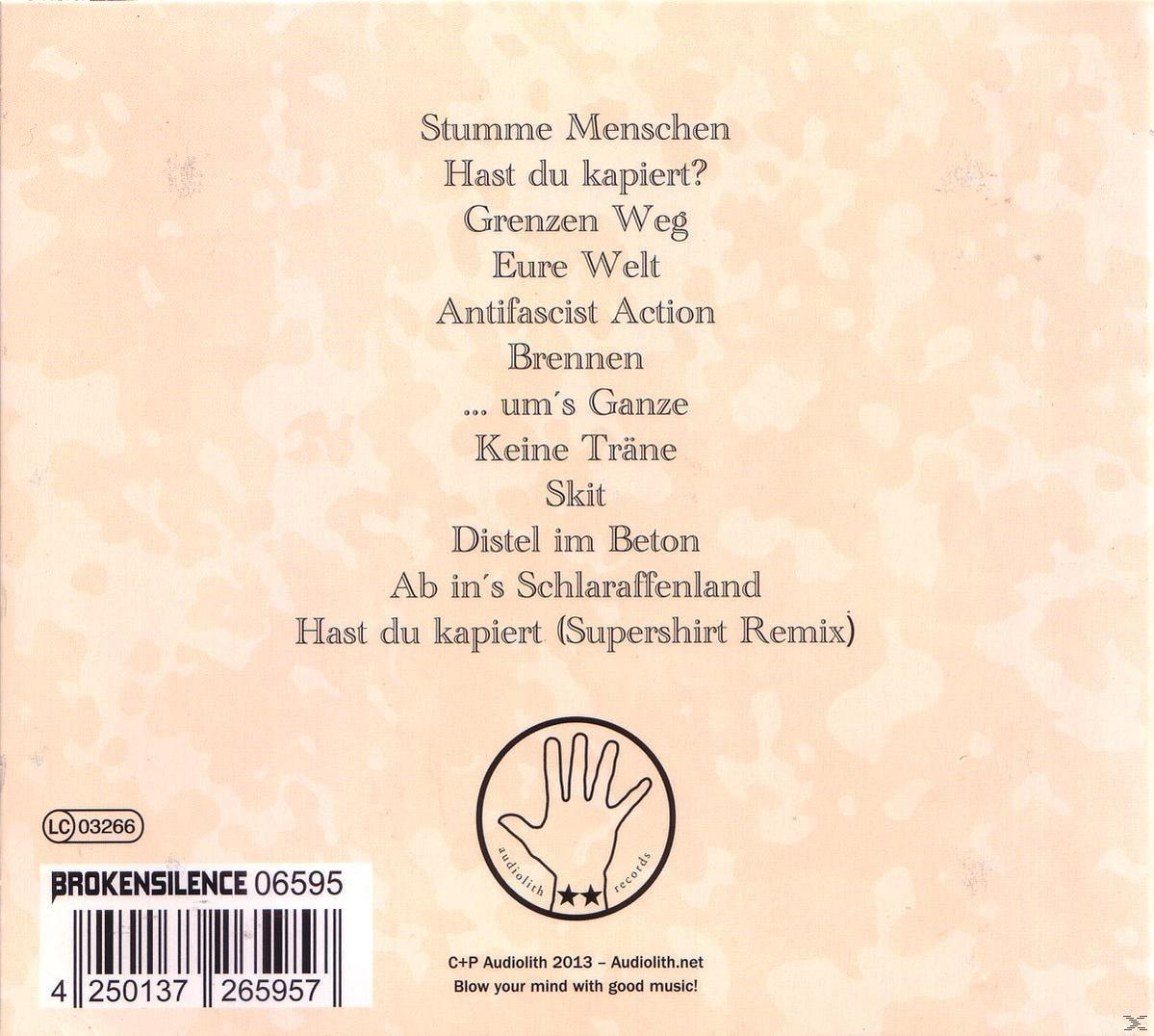 CD-Cover, eine Liste deutscher Songtitel, ein handförmiges Logo und ein Barcode am unteren Rand.