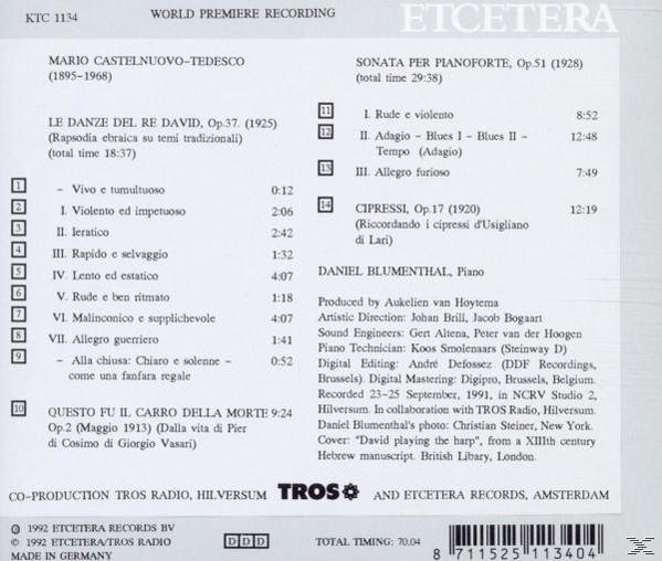 Daniel Blumenthal - Klavierwerke  - (CD)