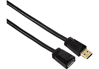 HAMA Câble de rallonge USB-3.0, 0.75 m - Câble de rallonge USB 3.0., 0.75 m, 5120 Mbit/s., Noir