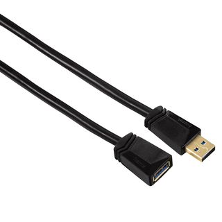HAMA 125238 CABLE USB3 A/A M/F - USB-3.0-Verlängerungskabel, 0.75 m, 5120 Mbit/s, Schwarz