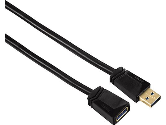 HAMA Câble de rallonge USB-3.0, 0.75 m - Câble de rallonge USB 3.0., 0.75 m, 5120 Mbit/s., Noir