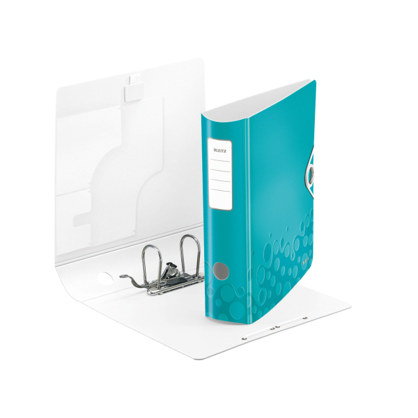LEITZ 1106-00-51 Qualitäts-Ordner 180° Active Wow breit Qualitäts-Ordner Eisblau metallic