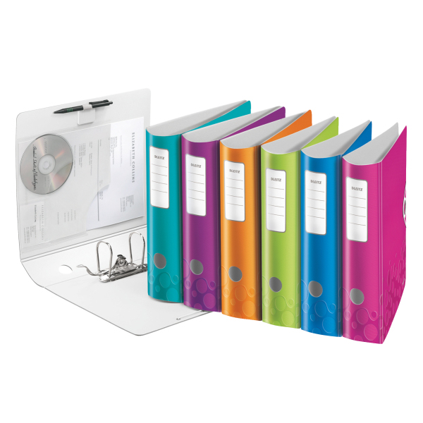 LEITZ 1106-00-51 Qualitäts-Ordner 180° Active Wow breit Qualitäts-Ordner Eisblau metallic