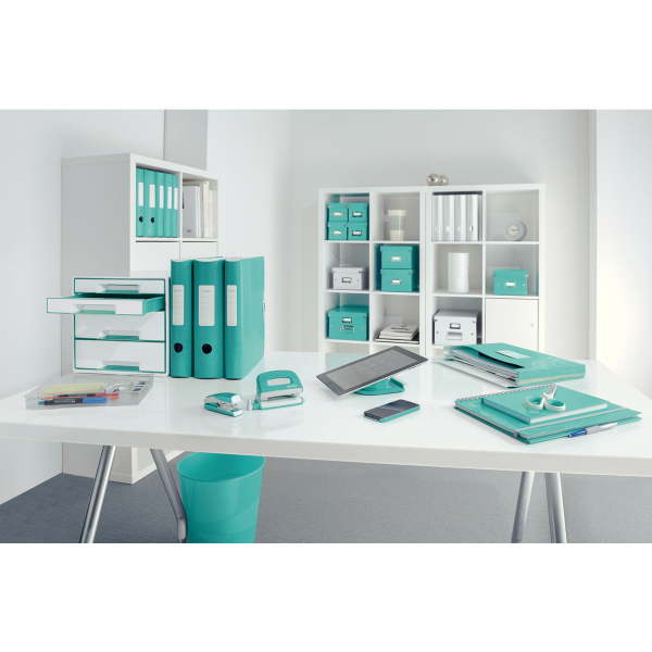 LEITZ 1106-00-51 Qualitäts-Ordner 180° Active Wow breit Qualitäts-Ordner Eisblau metallic