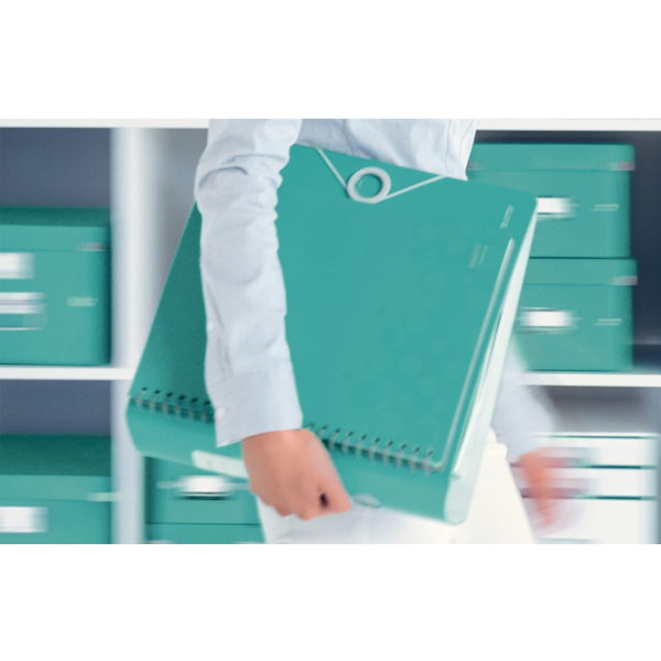 LEITZ 1106-00-51 Qualitäts-Ordner 180° Active Wow breit Qualitäts-Ordner Eisblau metallic