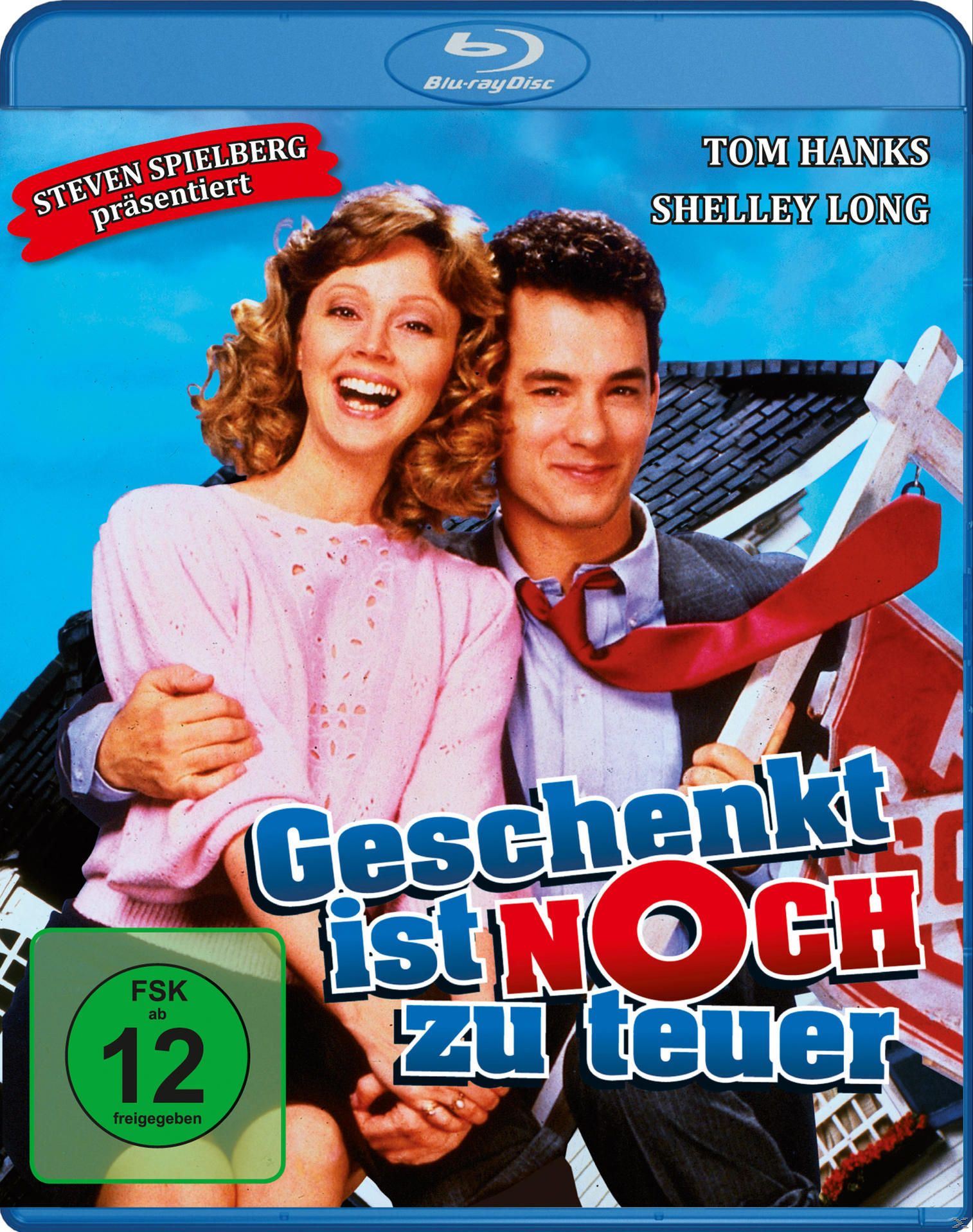 Filmcover: Tom Hanks und Shelley Long lächeln. Text: Geschenkt ist noch zu teuer.