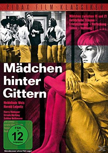 Filmposter für "Mädchen hinter Gittern" mit dem Titel in fetter weißer Schrift. Enthält mehrere Bilder und Farben.