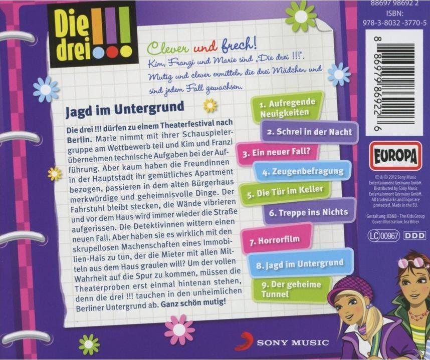 Die drei !!! - Die drei !!! - 022/Jagd im Untergrund  - (CD)