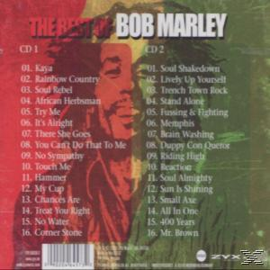 The Best of Bob Marley CD-Cover mit Marleys Gesicht und Songtiteln.