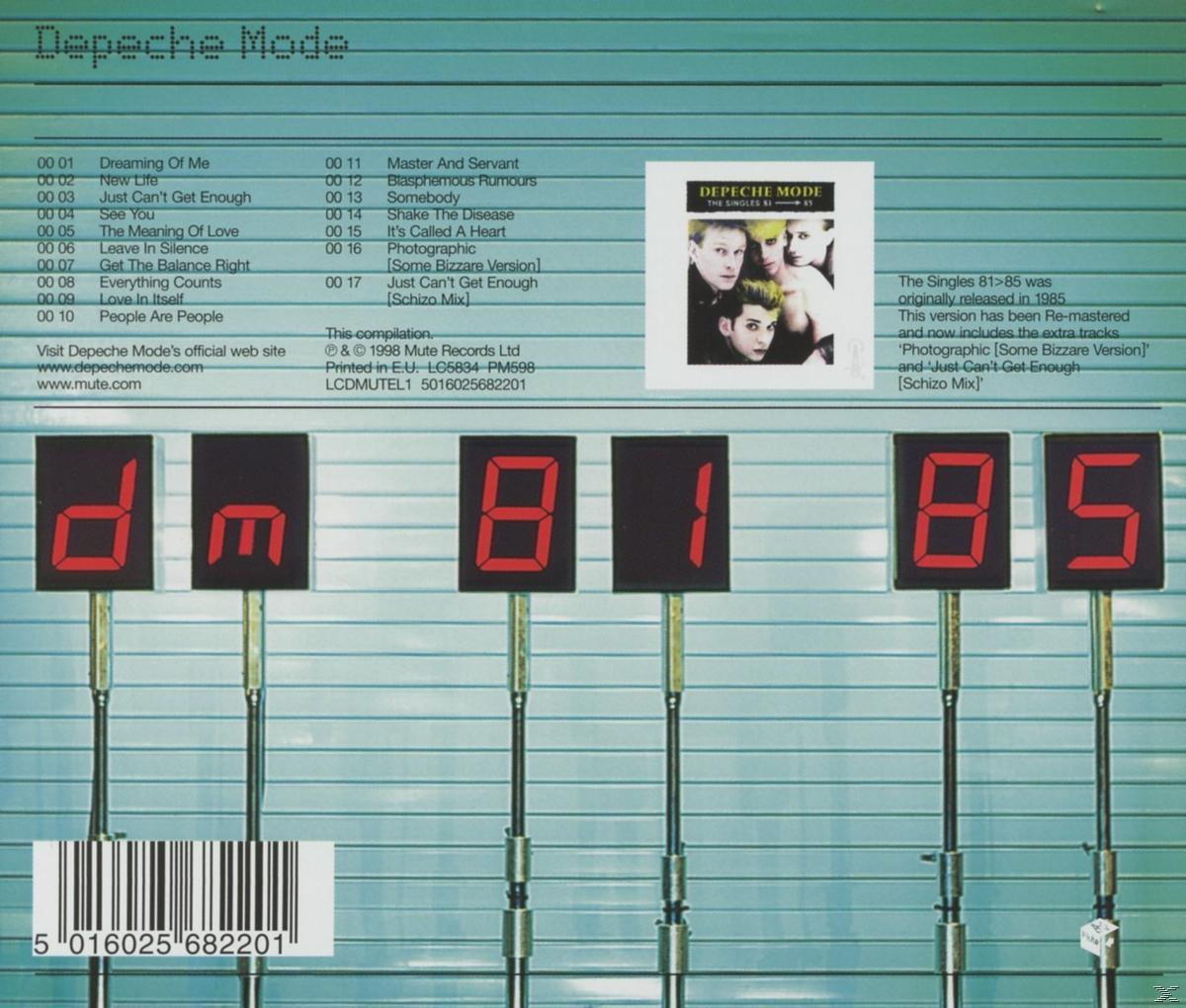 Depeche Mode Albumcover mit einer Anzeige digitaler Zahlen und einem Bandfoto.