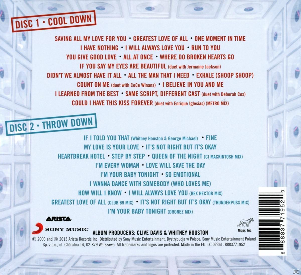 CD-Cover mit Titeln: 'Saving All My Love For You', 'I Wanna Dance With Somebody'.
